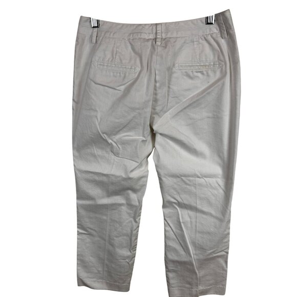 Dressbarn 8P Blend Pants  Button Pockets White 77% Cotton 20% Polyester - Picture 9 of 12